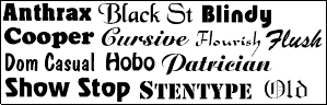 PCL Headline Font Samples