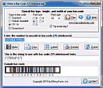 Click to see the Bar Code 2/5 Interleaved font software utility that comes with this package
