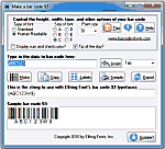 Click to see the Bar Code 93 font software utility that comes with this package
