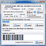 Click to see the Bar Codes and More font software utility that comes with this package